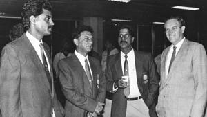 Abbas Ali Baig (second from left) was the manager of the Indian cricket team.(Hindustan Times/File) Abbas Ali Baig (second from left) was the manager of the Indian cricket team.(Hindustan Times/File)