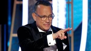 Tom Hanks accepts the Cecil B. DeMille Award at Golden Globes 2020.(REUTERS)