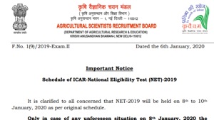 ICAR NET 2019 important notice(ICAR NET) ICAR NET 2019 important notice(ICAR NET)