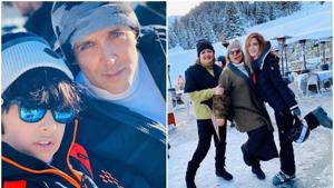 Hrithik Roshan, Sussanne Khan with their family holiday abroad. Hrithik Roshan, Sussanne Khan with their family holiday abroad.