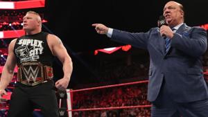 Brock Lesnar with manager Paul Heyman.(WWE) Brock Lesnar with manager Paul Heyman.(WWE)