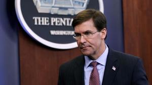 U.S. Defense Secretary Mark Esper leaves after a press briefing at Pentagon in Arlington, Virginia, U.S.(REUTERS) U.S. Defense Secretary Mark Esper leaves after a press briefing at Pentagon in Arlington, Virginia, U.S.(REUTERS)