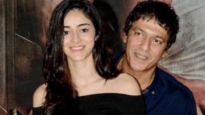 Ananya Panday poses with dad and actor Chunky. Ananya Panday poses with dad and actor Chunky.