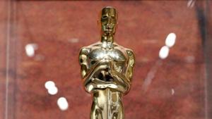 An Oscar statuette awarded to Audrey Hepburn posthumously for her humanitarian work is pictured at the exhibition An Oscar statuette awarded to Audrey Hepburn posthumously for her humanitarian work is pictured at the exhibition