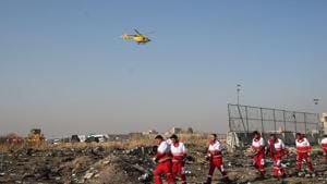 Rescue team works among debris of a plane belonging to Ukraine International Airlines, that crashed after take-off from Iran's Imam Khomeini airport, on the outskirts of Tehran, Iran.(VIA REUTERS) Rescue team works among debris of a plane belonging to Ukraine International Airlines, that crashed after take-off from Iran's Imam Khomeini airport, on the outskirts of Tehran, Iran.(VIA REUTERS)