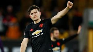 Manchester United's Harry Maguire reacts after the match.(REUTERS) Manchester United's Harry Maguire reacts after the match.(REUTERS)