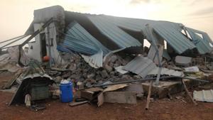 Debris of a demolished house in MP’s Karahal.(HT Photo) Debris of a demolished house in MP’s Karahal.(HT Photo)