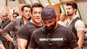Remo D’Souza and Salman Khan on the sets of Race 3. Remo D’Souza and Salman Khan on the sets of Race 3.