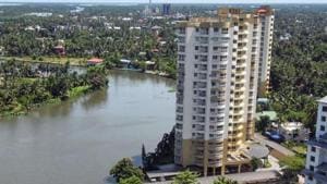 Preparations for razing down four multi-storey illegal apartment complexes entered the final stage on Wednesday.(PTI File Photo) Preparations for razing down four multi-storey illegal apartment complexes entered the final stage on Wednesday.(PTI File Photo)