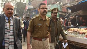 Gautam Buddh Nagar SSP Vaibhav Krishna (in centre,wearing specs) had also triggered another controversy by ‘leaking’ to the media the secret report that he had sent to state authorities in November last year, alleging corruption in transfers and postings of officers, allegedly involving five IPS officers.(Virendra Singh Gosain/HT File Photo) Gautam Buddh Nagar SSP Vaibhav Krishna (in centre,wearing specs) had also triggered another controversy by ‘leaking’ to the media the secret report that he had sent to state authorities in November last year, alleging corruption in transfers and postings of officers, allegedly involving five IPS officers.(Virendra Singh Gosain/HT File Photo)
