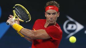 Rafael Nadal of Spain plays a shot against David Goffin of Belgium.(AP) Rafael Nadal of Spain plays a shot against David Goffin of Belgium.(AP)