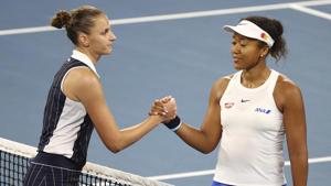 Karolina Pliskova of the Czech Republic, left, is congratulated by Naomi Osaka of Japan.(AP) Karolina Pliskova of the Czech Republic, left, is congratulated by Naomi Osaka of Japan.(AP)