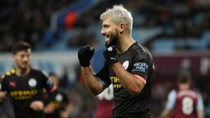 Sergio Aguero celebrates after scoring a goal.(Reuters) Sergio Aguero celebrates after scoring a goal.(Reuters)