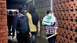 Police said they have identified the masked woman (right) involved in the attack as a student of Daulat Ram College.(PTI File Photo) Police said they have identified the masked woman (right) involved in the attack as a student of Daulat Ram College.(PTI File Photo)