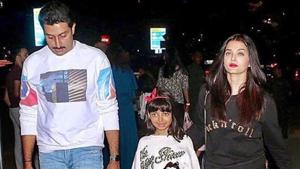 Aishwarya Rai with husband Abhishek Bachchan and daughter Aaradhya.(Aishwaryaraibachchan_fc/Instagram) Aishwarya Rai with husband Abhishek Bachchan and daughter Aaradhya.(Aishwaryaraibachchan_fc/Instagram)