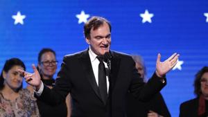 Quentin Tarantino accepts the Best Picture award for Once Upon a Time in Hollywood.(REUTERS) Quentin Tarantino accepts the Best Picture award for Once Upon a Time in Hollywood.(REUTERS)