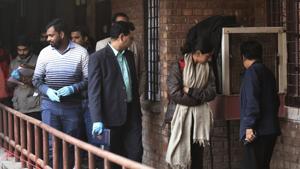 A forensics team is seen inside the Sabarmati Hostel, at JNU campus, in New Delhi, on January 7.(Vipin Kumar / HT Photo) A forensics team is seen inside the Sabarmati Hostel, at JNU campus, in New Delhi, on January 7.(Vipin Kumar / HT Photo)