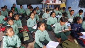 More girls are enrolled in government pre-schools and schools and more boys are enrolled in private LKG/UKG and private schools.(HT file) More girls are enrolled in government pre-schools and schools and more boys are enrolled in private LKG/UKG and private schools.(HT file)