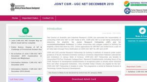 NTA CSIR UGC NET December 2019 result. (Screengrab) NTA CSIR UGC NET December 2019 result. (Screengrab)