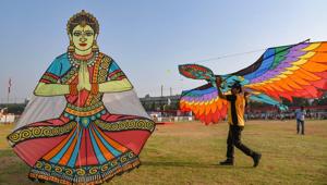 Hyderabad: Decorative kites at an international kite festival on the occasion of Makar Sankranti festival, in Hyderabad, Monday, Jan. 13, 2020.(PTI) Hyderabad: Decorative kites at an international kite festival on the occasion of Makar Sankranti festival, in Hyderabad, Monday, Jan. 13, 2020.(PTI)