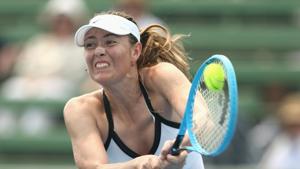 Maria Sharapova of Russia plays a backhand in her Women's Singles match against Laura Siegemund.(REUTERS) Maria Sharapova of Russia plays a backhand in her Women's Singles match against Laura Siegemund.(REUTERS)