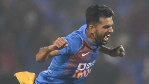 India's Deepak Chahar won ICC’s ‘T20I performance of the year’.(PTI) India's Deepak Chahar won ICC’s ‘T20I performance of the year’.(PTI)