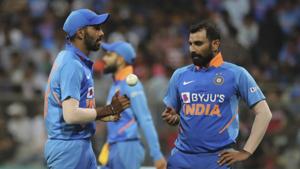 India's Jasprit Bumrah, left, chats with Mohammed Shami(AP) India's Jasprit Bumrah, left, chats with Mohammed Shami(AP)