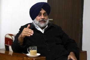Shiromani Akali Dal president Sukhbir Singh Badal during an interview in Chandigarh. His strategy hinges on bolstering the party’s Panthic base and taking rivals head on.(Sanjeev Sharma/HT) Shiromani Akali Dal president Sukhbir Singh Badal during an interview in Chandigarh. His strategy hinges on bolstering the party’s Panthic base and taking rivals head on.(Sanjeev Sharma/HT)