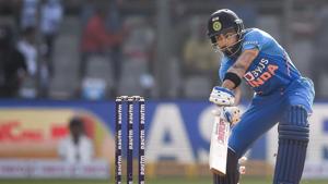 India captain Virat Kohli will have a chance to rewrite the record books when India take on Australia in the 2nd ODI at Rajkot(PTI) India captain Virat Kohli will have a chance to rewrite the record books when India take on Australia in the 2nd ODI at Rajkot(PTI)