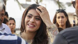 Kajol Devgn spotted while promoting her upcoming film Tanahji.(PTI) Kajol Devgn spotted while promoting her upcoming film Tanahji.(PTI)
