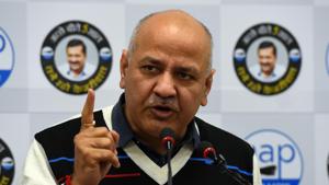 Deputy chief minister Manish Sisodia on Thursday filed his nomination papers from the Patparganj constituency(Mohd Zakir/HT PHOTO) Deputy chief minister Manish Sisodia on Thursday filed his nomination papers from the Patparganj constituency(Mohd Zakir/HT PHOTO)