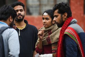 JNUSU President Aishe Ghosh seen at JNU Campus in New Delhi(HT file) JNUSU President Aishe Ghosh seen at JNU Campus in New Delhi(HT file)