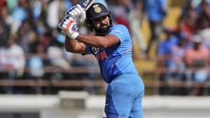 Rohit Sharma added another accolade to his name during the 2nd ODI encounter against Australia.(AP) Rohit Sharma added another accolade to his name during the 2nd ODI encounter against Australia.(AP)