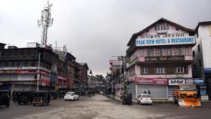 A view of the closed market during the shutdown in Srinagar. Image used for representational purpose.(ANI) A view of the closed market during the shutdown in Srinagar. Image used for representational purpose.(ANI)