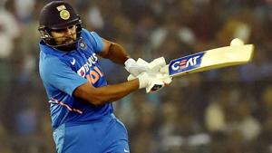 Rohit Sharma in action during the second ODI between India and Australia.(PTI) Rohit Sharma in action during the second ODI between India and Australia.(PTI)