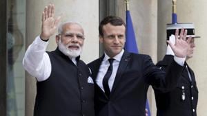 French President Emmanuel Macron and Indian Prime Minister Narendra Modi, Elysee Palace in Paris, France, June 3, 2017(AP) French President Emmanuel Macron and Indian Prime Minister Narendra Modi, Elysee Palace in Paris, France, June 3, 2017(AP)