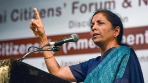 Finance Minister Nirmala Sitharaman addresses a gathering on the Citizenship Amendment Act, in Chennai on Sunday(PTI Photo) Finance Minister Nirmala Sitharaman addresses a gathering on the Citizenship Amendment Act, in Chennai on Sunday(PTI Photo)