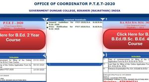 Rajasthan PTET 2020. (Screengrab) Rajasthan PTET 2020. (Screengrab)