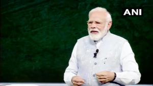 Prime Minister Narendra Modi interacting with students at Pariksha Pe Charcha in New Delhi.(ANI Photo) Prime Minister Narendra Modi interacting with students at Pariksha Pe Charcha in New Delhi.(ANI Photo)
