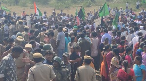 The legislation was tabled in the Andhra assembly on a day that protests against it rocked the Amaravati region, with hundreds farmers and women defying prohibitory orders and breaking security cordon, trying to reach the Legislature complex.(HT Photo) The legislation was tabled in the Andhra assembly on a day that protests against it rocked the Amaravati region, with hundreds farmers and women defying prohibitory orders and breaking security cordon, trying to reach the Legislature complex.(HT Photo)
