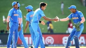 India vs Japan Under 19 World Cup: Dominant India bundle out Japan for 41, chase down target in 5 overs(Twitter) India vs Japan Under 19 World Cup: Dominant India bundle out Japan for 41, chase down target in 5 overs(Twitter)