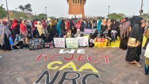 The ongoing protest against the CAA at Lucknow’s Clock Tower.(PTI Photo) The ongoing protest against the CAA at Lucknow’s Clock Tower.(PTI Photo)