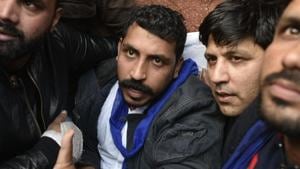 Bhim Army chief Chandrashekhar Azad was granted bail on the condition that he would not visit Delhi for the next four weeks, except for medical treatment, and would not be involved in any protests during this period.(Biplov Bhuyan/HT PHOTO) Bhim Army chief Chandrashekhar Azad was granted bail on the condition that he would not visit Delhi for the next four weeks, except for medical treatment, and would not be involved in any protests during this period.(Biplov Bhuyan/HT PHOTO)