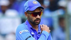 Shikhar Dhawan during the third and final ODI match against Australia.(PTI) Shikhar Dhawan during the third and final ODI match against Australia.(PTI)