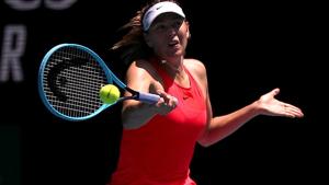 Russia's Maria Sharapova in action during the match against Croatia's Donna Vekic.(REUTERS) Russia's Maria Sharapova in action during the match against Croatia's Donna Vekic.(REUTERS)