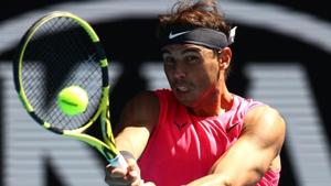 Spain's Rafael Nadal in action during the match against Bolivia's Hugo Dellien.(REUTERS) Spain's Rafael Nadal in action during the match against Bolivia's Hugo Dellien.(REUTERS)
