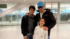 Mahesh Babu and Namrata Shirodkar have left for the US for a holiday. Mahesh Babu and Namrata Shirodkar have left for the US for a holiday.