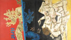MF Husain’s The Battle of Ganga and Jamuna will go on the block on February 27. MF Husain’s The Battle of Ganga and Jamuna will go on the block on February 27.