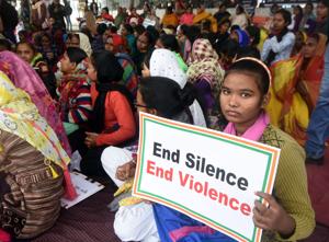 Patna, India - Dec. 16, 2019: Various women’s organisations demonstrate against increasing crimes against women and incidences of rape in the country, at Kargil Chowk in Patna, Bihar India, on Monday, December 16, 2019. (Photo by Parwaz Khan / Hindustan Times)(Parwaz Khan /HT PHOTO) Patna, India - Dec. 16, 2019: Various women’s organisations demonstrate against increasing crimes against women and incidences of rape in the country, at Kargil Chowk in Patna, Bihar India, on Monday, December 16, 2019. (Photo by Parwaz Khan / Hindustan Times)(Parwaz Khan /HT PHOTO)