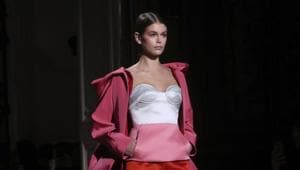 Model Kaia Gerber wears a creation for the Valentino Haute Couture Spring/Summer 2020 fashion collection.(AP) Model Kaia Gerber wears a creation for the Valentino Haute Couture Spring/Summer 2020 fashion collection.(AP)